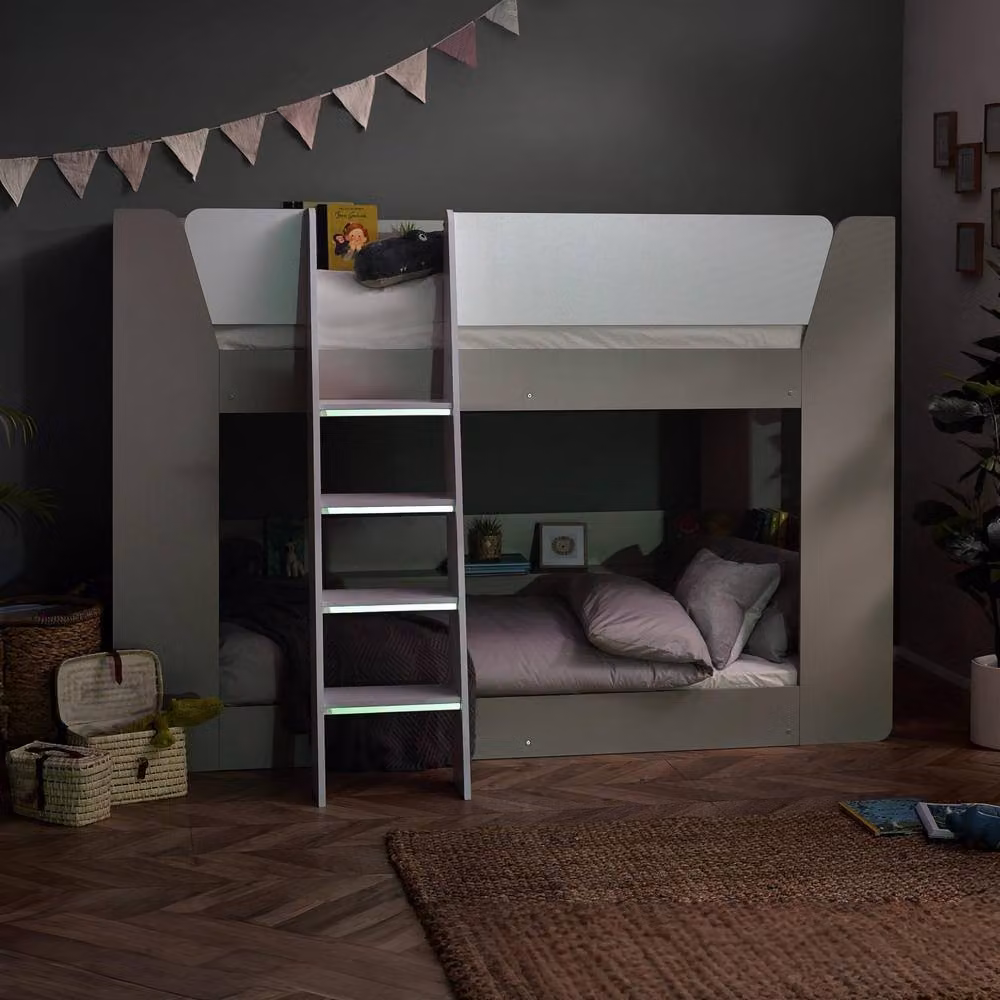 Cheshire Cobaltwood Modern Two-Level Bunk Bed in White and Multicolour, W/D/H: 90 x 200 cm – 5