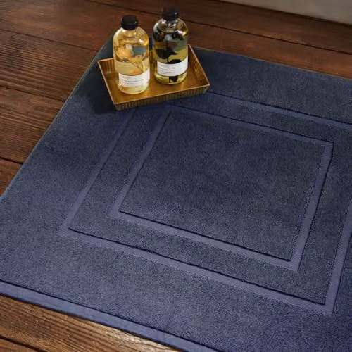 Christy Brixton Rectangular Cotton Bath Mat in Blue, W/D/H: 60 x 60 x 5 cm – 2
