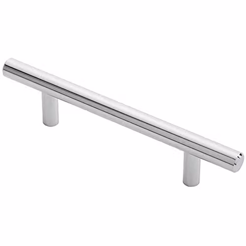 Loops Round T-Bar Cabinet Pull Handle, Chrome, W: 156 mm, D: 12 mm, Fixing Centres: 96 mm