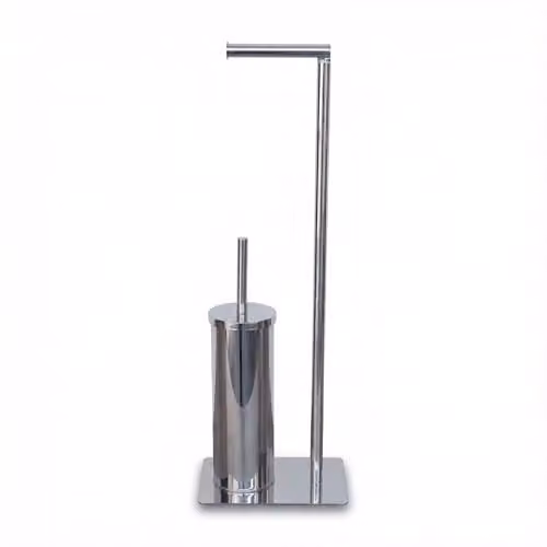 Alivio Stainless Steel Freestanding Toilet Paper Holder and Toilet Brush Set in Silver, W/D/H: 22 x 16 x 67 cm – 2