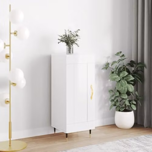 vidaXL Modern High Gloss White Sideboard in Engineered Wood W/D/H: 34.5 x 34.5 x 90 cm – 2