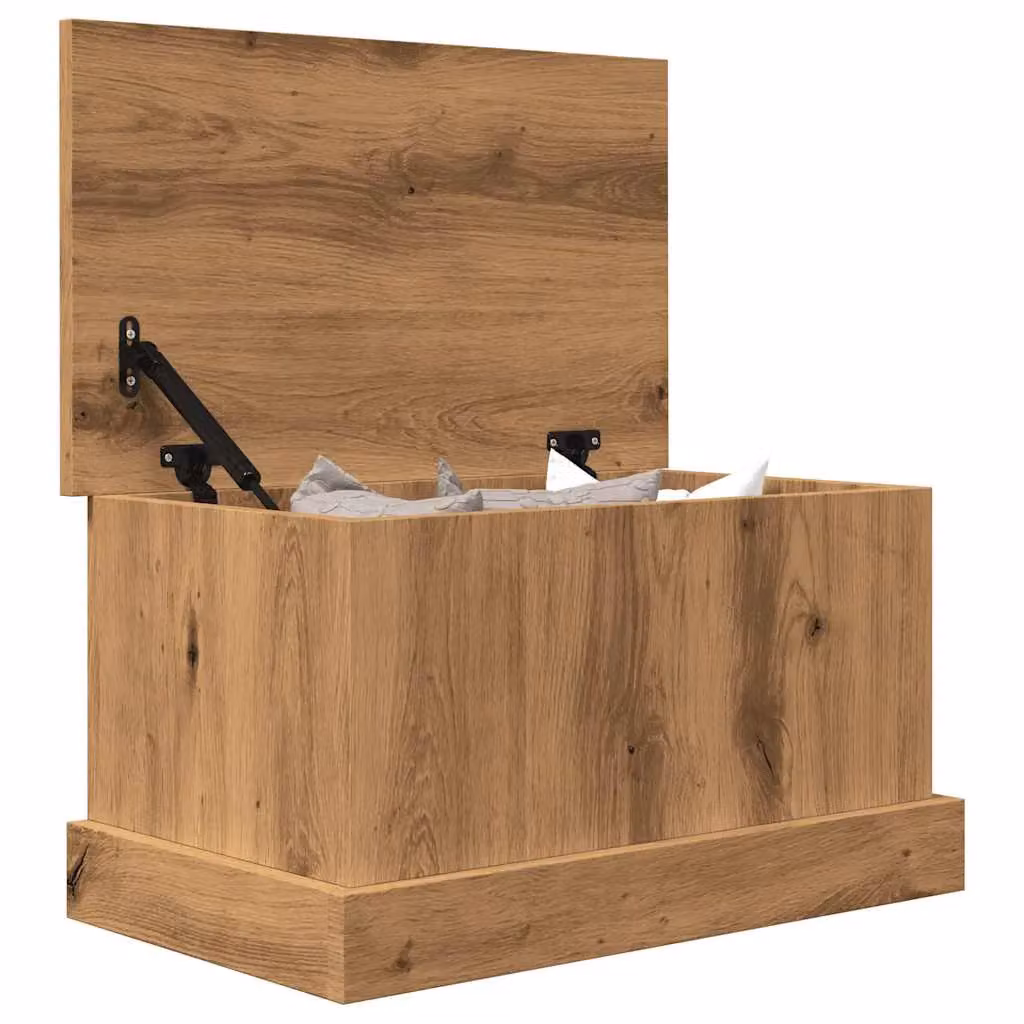 Berkfield Home Artisan Oak Storage Box in Brown, W/D/H: 50 x 30 x 28 cm – 3