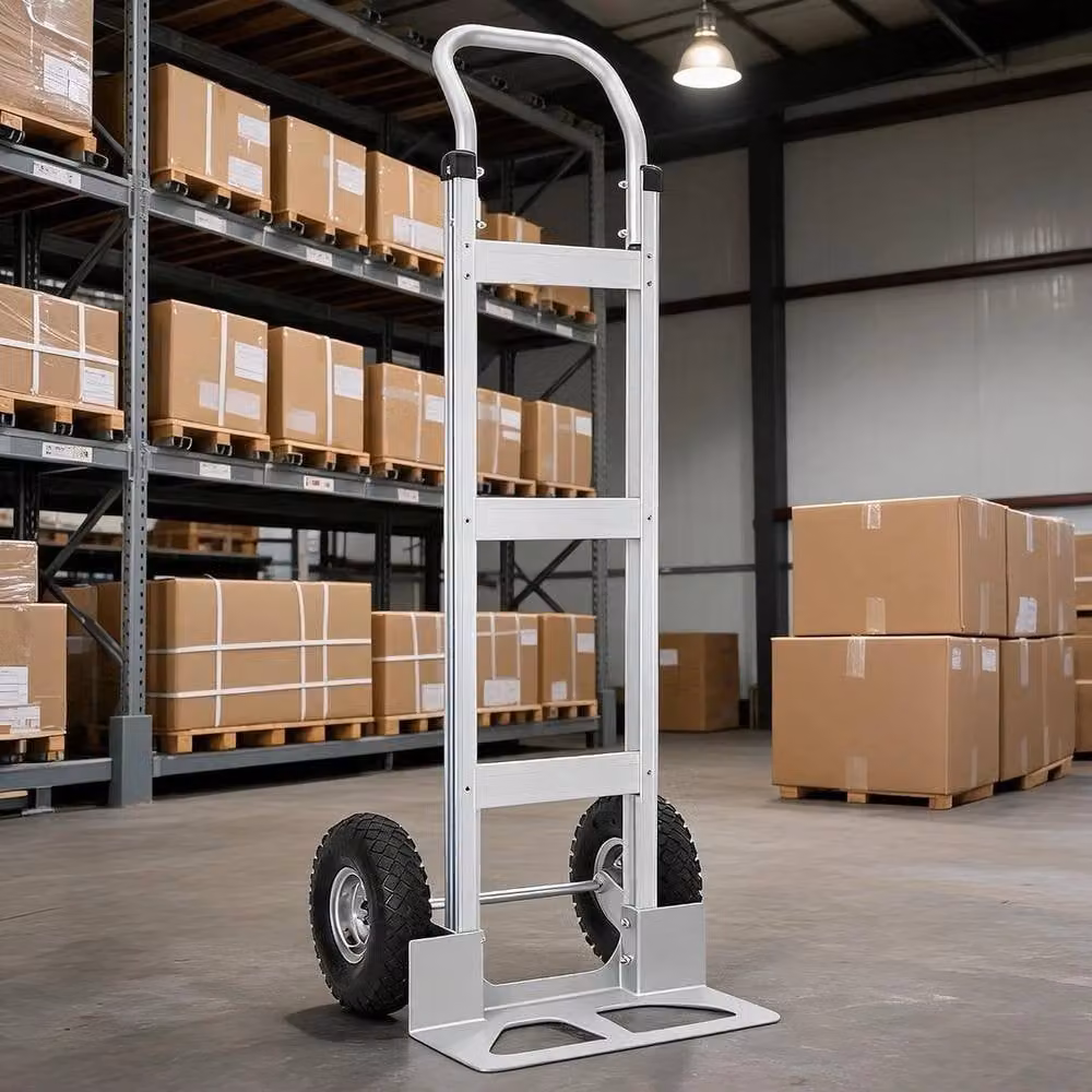 VOGREX Heavy Duty Lightweight Folding Hand Trolley Dolly Cart in Silver Aluminium – 2