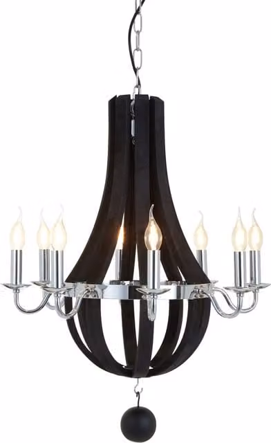 Orsina Kensington Townhouse Curved Suspended Chandelier in Black and Silver – 1