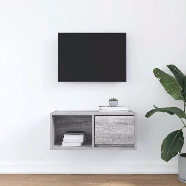 Berkfield Home Modern Grey Sonoma TV Cabinet W/D/H: 60 x 31 x 25.5 cm – 1