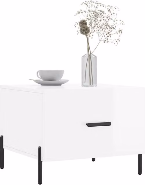 Berkfield Home Set of 2 High Gloss White Decorative Coffee Tables, W/D/H: 50 x 50 x 40 cm