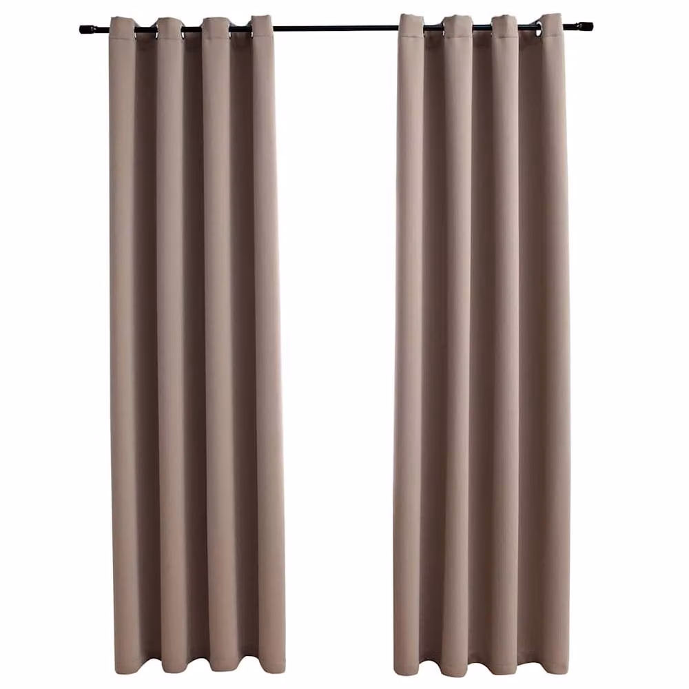 Berkfield Home Elegant Blackout Curtains with Metal Eyelets, 2 Pack, Beige, W: 140 cm, H: 245 cm – 3