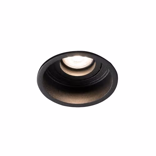 Faro Barcelona Black Round LED Recessed Downlight with Adjustable GU10 Bulb