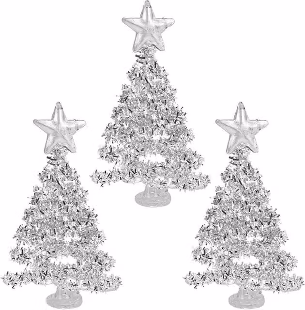 VFM e-Store White Glass Christmas Tree Decoration, H 29 cm x W 15 cm – 1