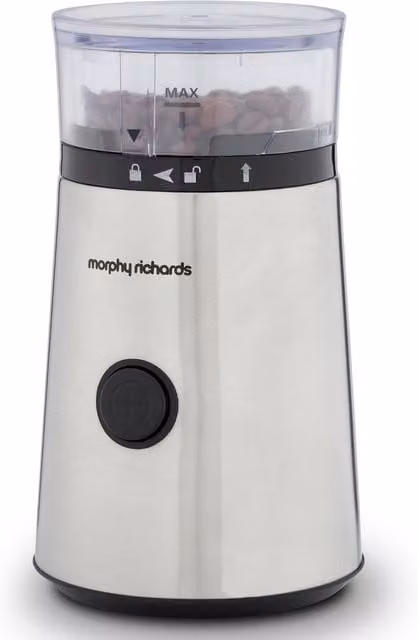 Morphy Richards Brew and Blend Electric Coffee Grinder in Silver Stainless Steel