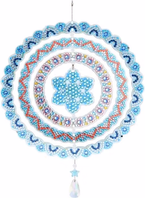 Syntego Snowflake Windchime Diamond Painting Kit in Multicolour and Blue