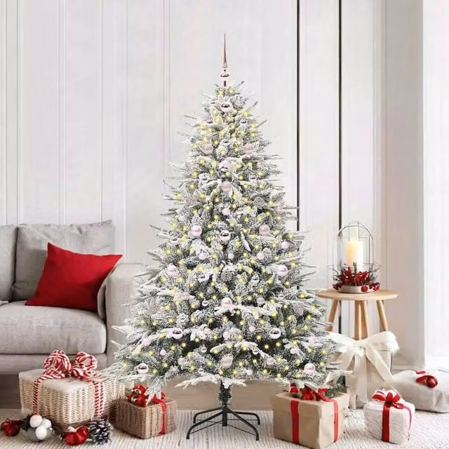 Berkfield Home Pre-lit Artificial Christmas Tree with Ball Set, Green, Height: 180 cm