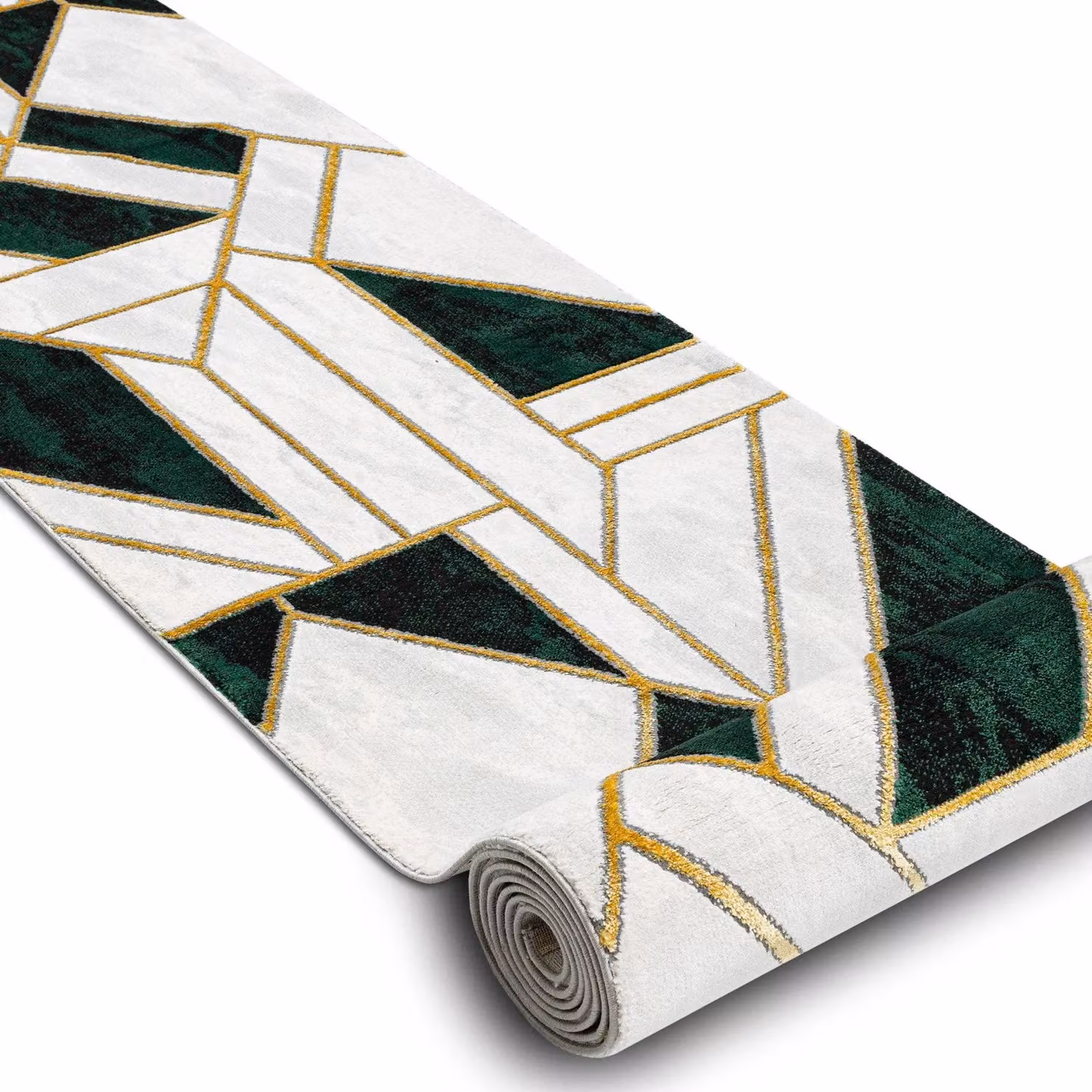 RugsX Exclusive Emerald Green Geometric Runner, W: 120 cm, L: 360 cm – 2