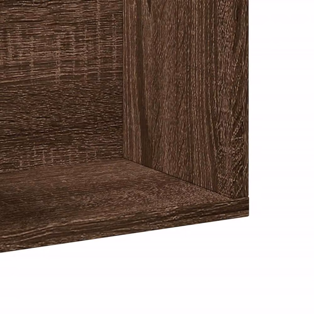Berkfield Home Wall Mounted Cabinets, 2 Piece, Brown Oak, W: 75 cm, D: 18 cm, H: 16.5 cm – 3