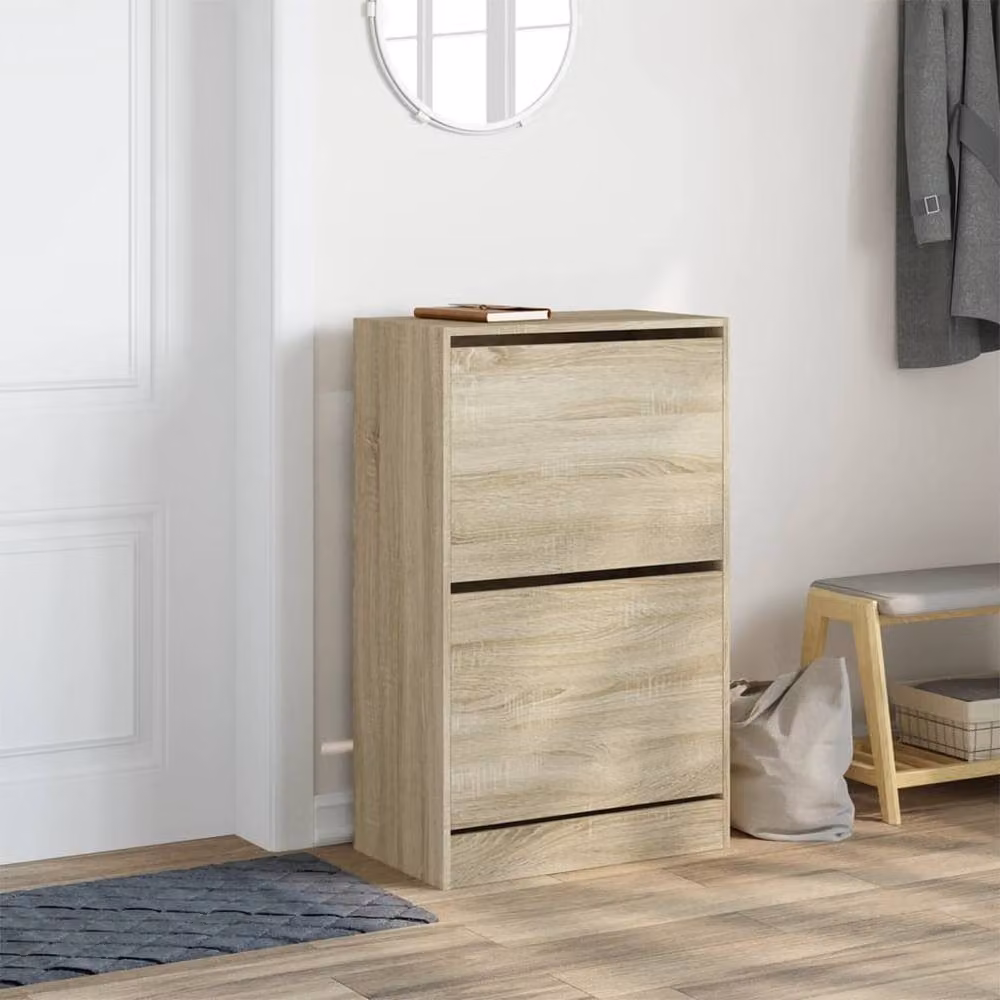 Berkfield Home Sonoma Oak Shoe Cabinet, Brown, W: 60 cm, D: 34 cm, H: 96.5 cm – 2