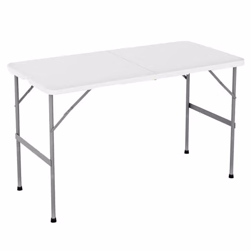 MCC Direct Heavy Duty Folding Table in White, W/D/H: 121.92 x 59.5 x 73.5 cm