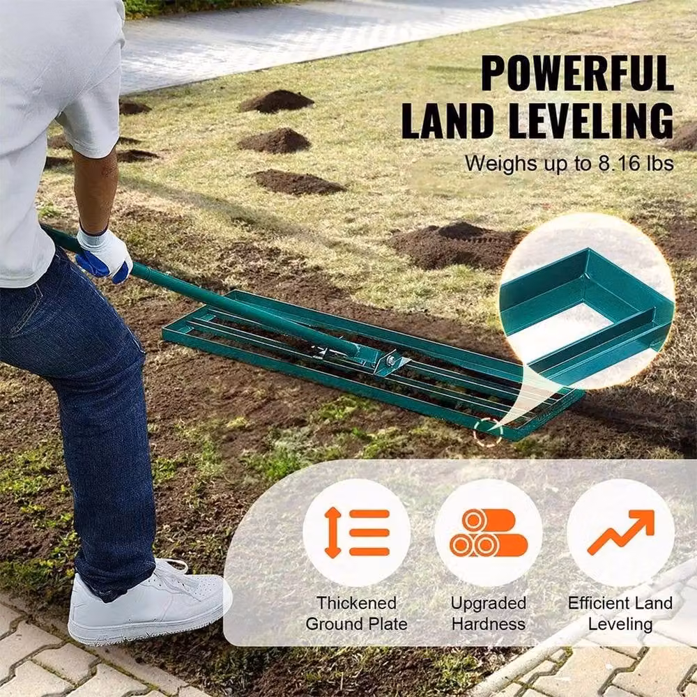 NESTLUNE Green Garden Lawn Levelling Rake Lute for Landscaping, 1.25kg – 3