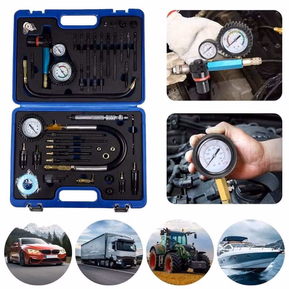 SPETLEK 46-Piece Engine Compression and Cylinder Leak Down Test Kit in Blue – 2