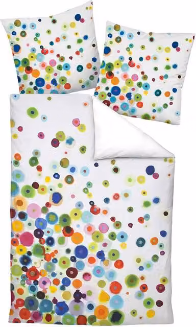 Janine Modern Art Reversible Mako Satin Combed Cotton Bed Linen Set, Multicolour, EU Single