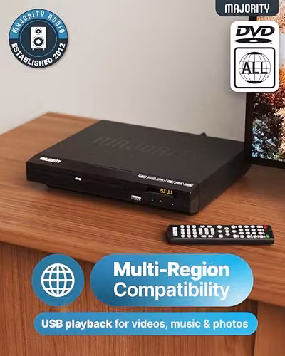 Majority Full HD HDMI DVD and CD Player in Black – 2