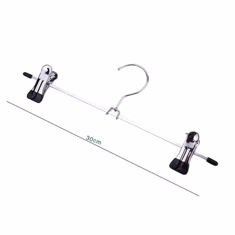Nordara 20 Pack Non-Slip Metal Clip Hangers in Silver for Coats, Trousers and Skirts