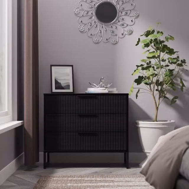 2 U Menai 3 Drawer Chest in Black