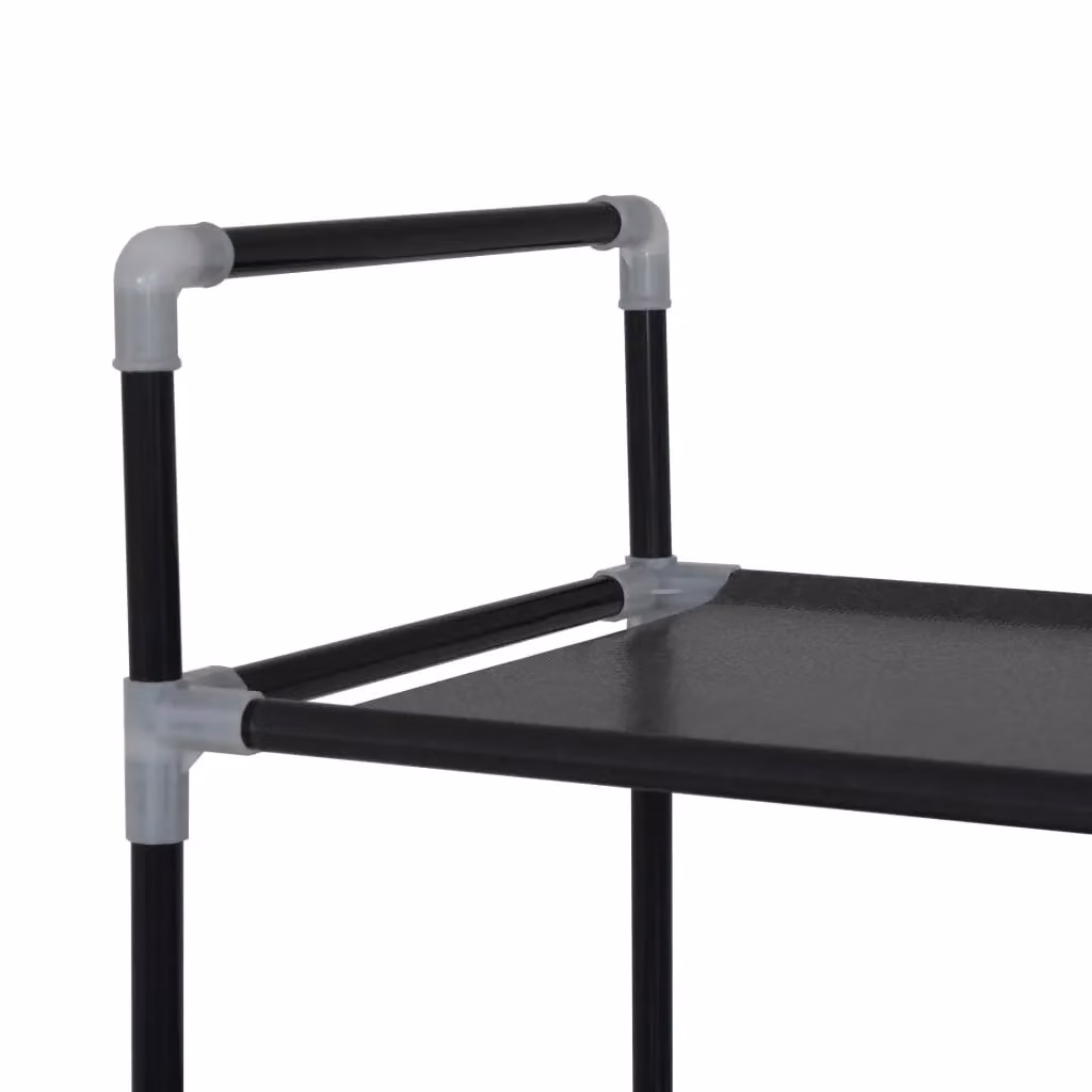 Berkfield Home Freestanding 10-Shelf Metal Shoe Rack in Black – 3