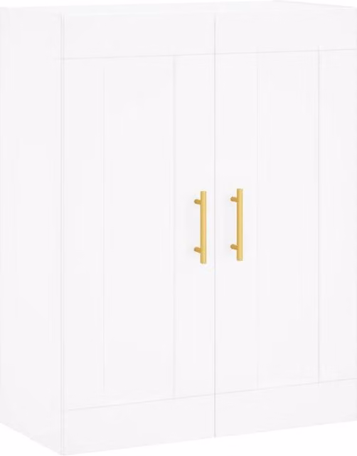 Berkfield Home Wall Mounted Cabinet in White and Gold, W/D/H: 69.5 x 34.0 x 90.0 cm – 1