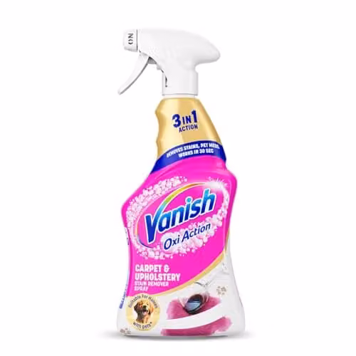 Vanish Oxi Action Carpet and Upholstery Stain Remover Spray, White and Multicolour – 1