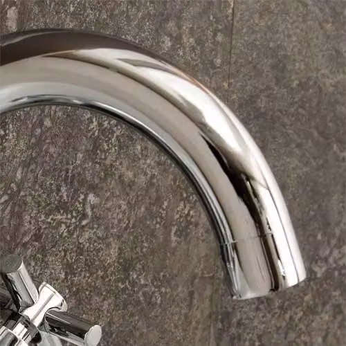 Nes Home Chrome Mono Basin Mixer Tap with Two Handles and Pop Up Waste in Silver – 2