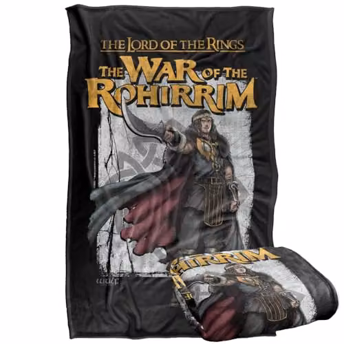 LOGOVISION Lord of the Rings War of the Rohirrim Wulf Homage Super Soft Fleece Throw Blanket, Multicolour, W: 91 cm, D: 147 cm – 1