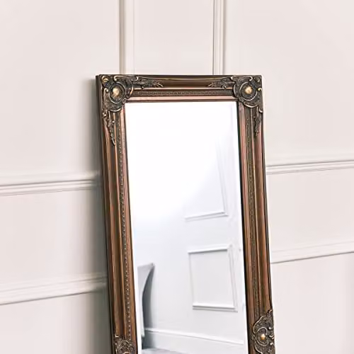 Melody Maison Vintage Gold Rectangular Wall Mirror W: 47 cm, H: 142 cm – 2