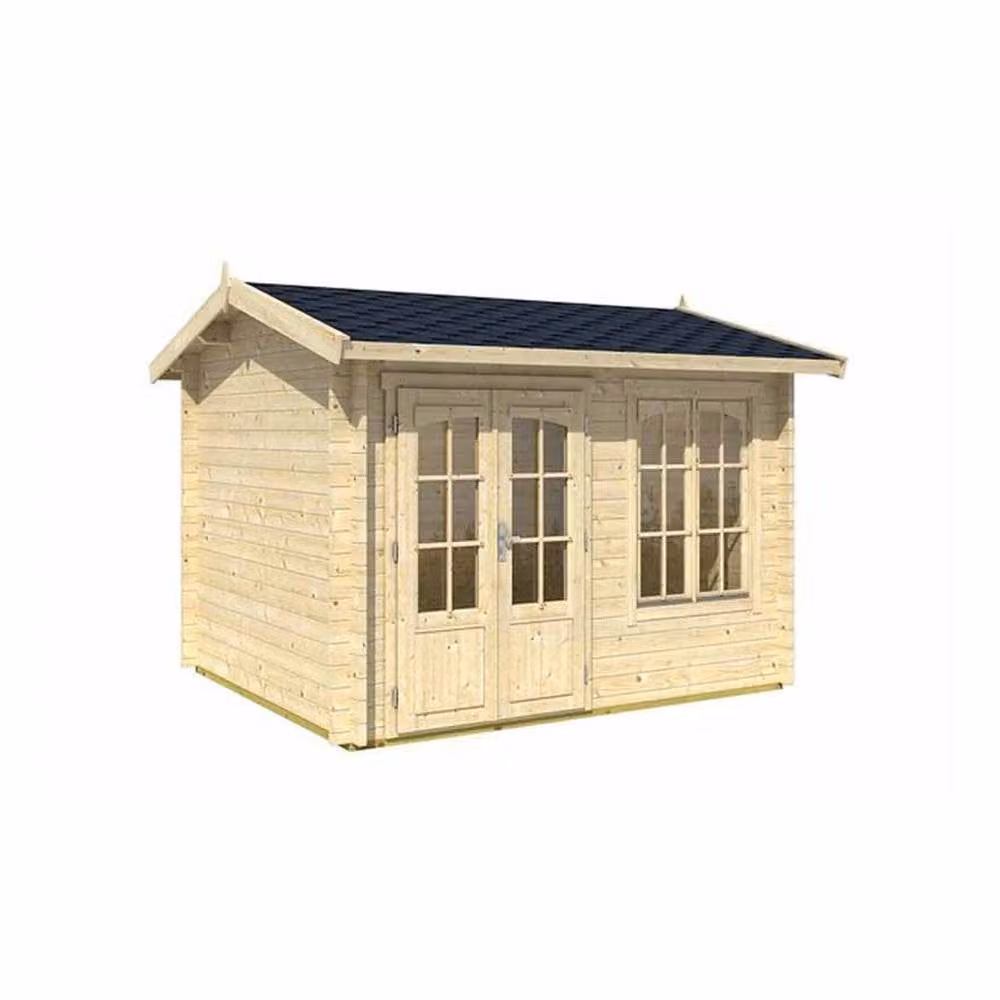 Lasita Maja Ltd Alex Log Cabin Garden Room and Home Office in Beige, W: 308.3 cm, D: 340 cm, H: 245.1 cm – 2