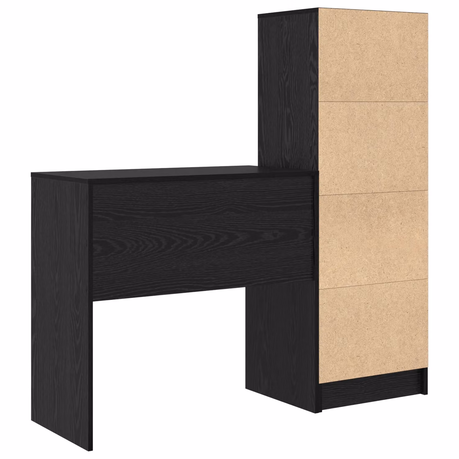 Berkfield Home Modern Black Oak Desk with Storage in Matt Engineered Wood – 4