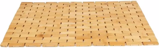 Kelvenix Non-Slip Bamboo Bath Mat in Brown with Natural Rubber Grip