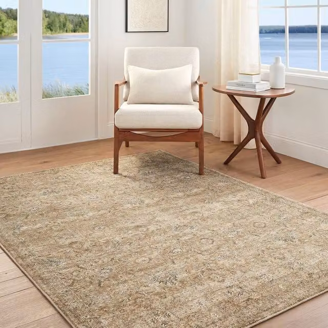 Livabliss Becki Owens Penny Vintage Boho Fringe Rug in Beige, W: 200 cm, D: 275 cm