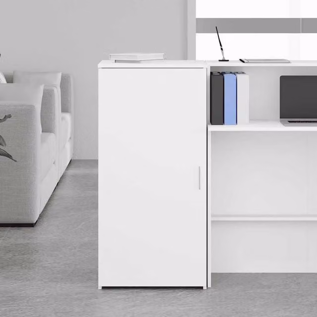 Berkfield Home White Storage Cabinet with Hinged Doors and Internal Shelves, W: 45.0 cm, D: 20.0 cm, H: 103.5 cm – 1