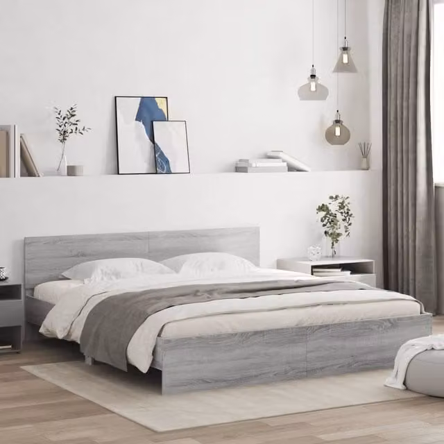 Berkfield Home Grey Sonoma Bed Frame with Drawers W: 160 cm, D: 200 cm – 1