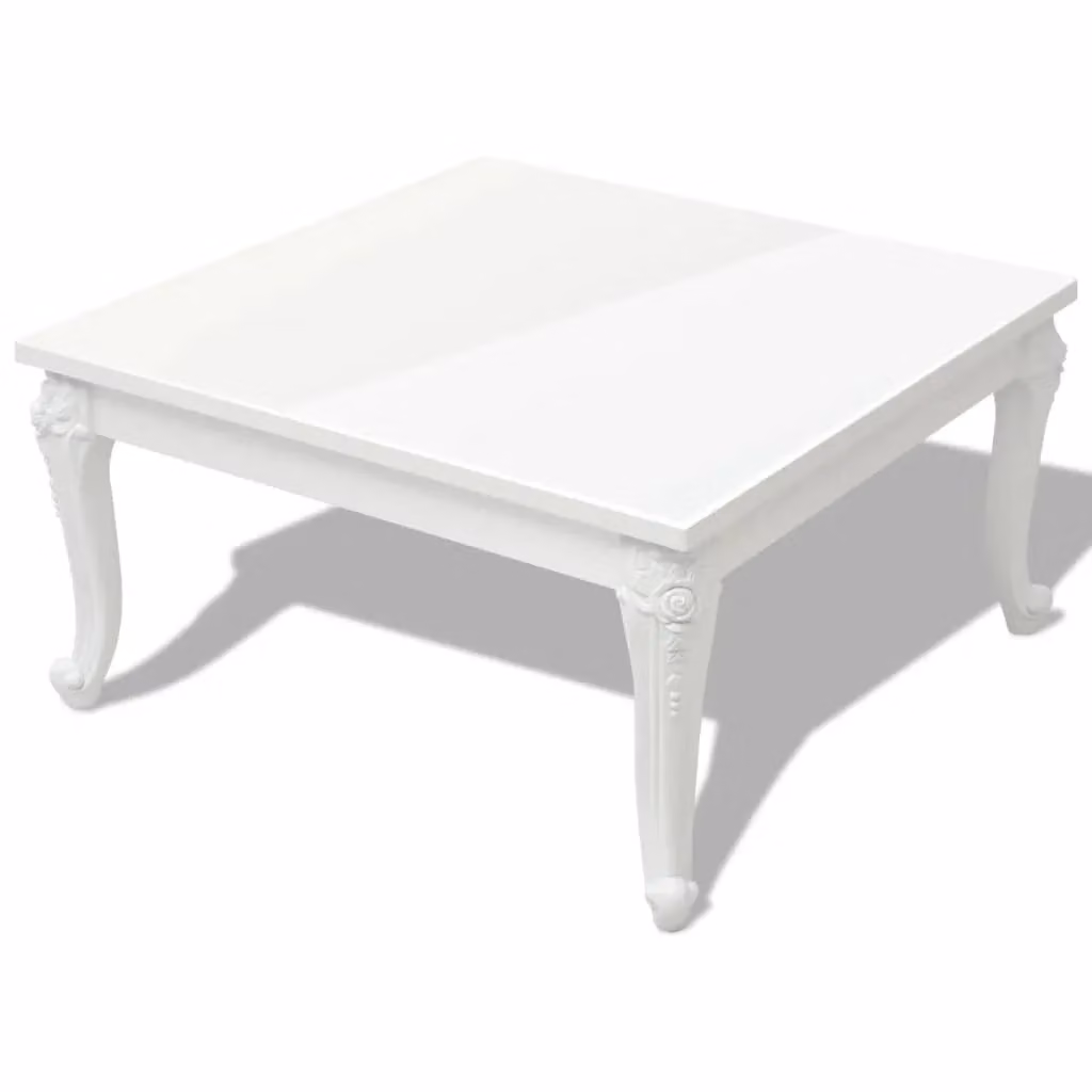 Berkfield Home Square Coffee Table in High Gloss White, W/D/H: 80 x 80 x 42 cm – 2