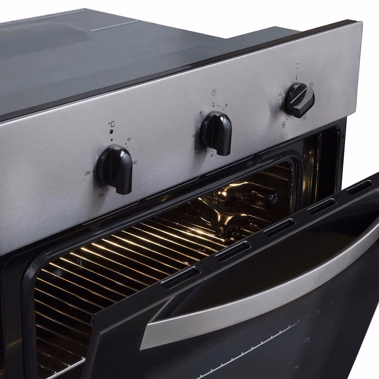 SIA SO111SS Silver and Black Stainless Steel Built In Single Electric True Fan Oven – 3