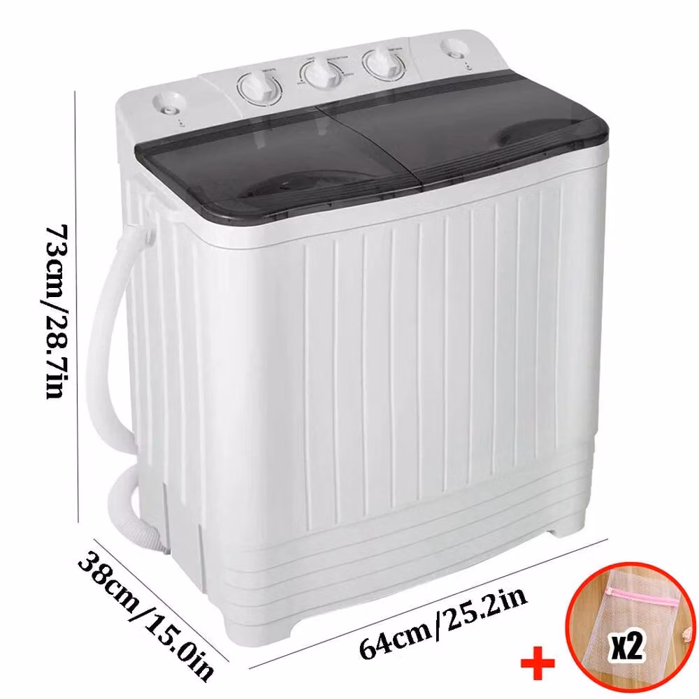 Ventryn Portable Twin Tub Top Loader Washing Machine with Spin Dryer in White – 2