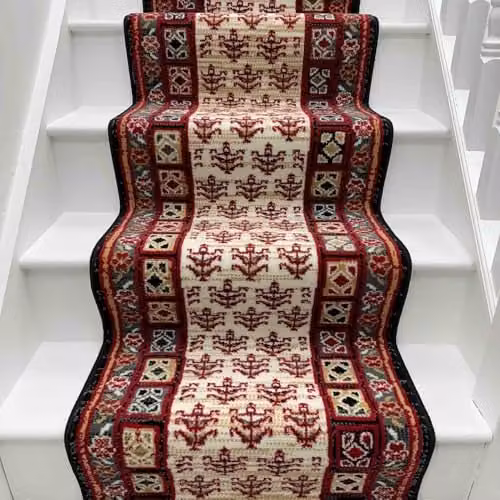runrug Mayan Stair Runner Carpet in Black, W: 70 cm, L: 660 cm – 4