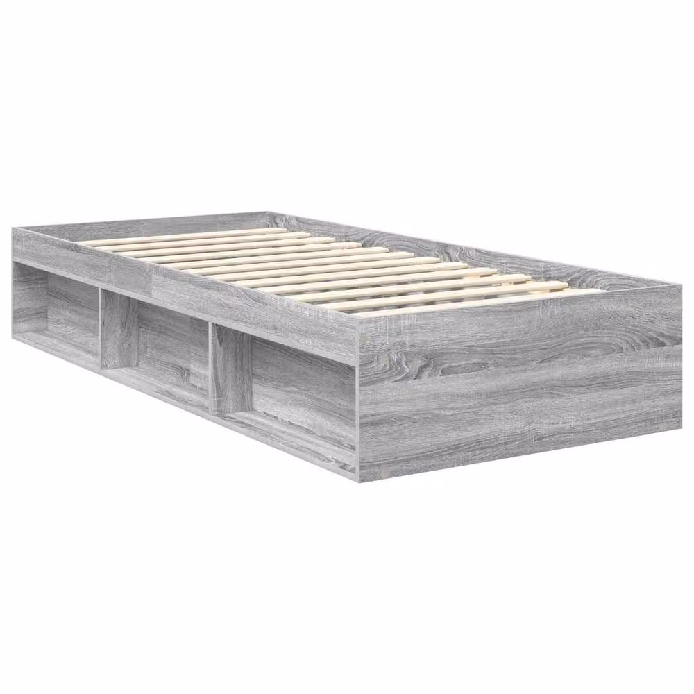 Berkfield Home Sonoma Bed Frame in Grey, Solid Pine Wood, W/D/H: 90 x 190 cm – 2