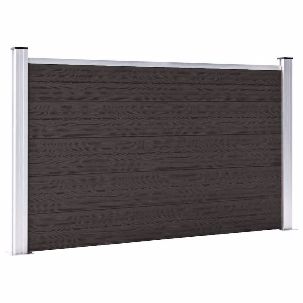 Berkfield Home Durable WPC Fence Panel, Black, H 180 cm x W 105 cm – 2