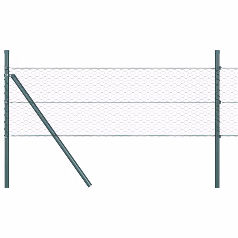 Berkfield Home Grey Steel Hexagon Fence, H: 0.4 m x W: 100 m