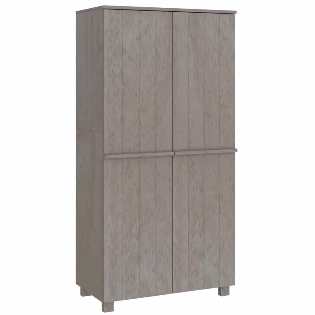 Berkfield Home HAMAR Wardrobe in Light Grey Solid Pine, W/D/H: 89 x 50 x 180 cm – 2