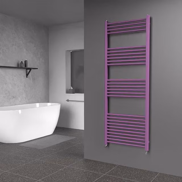 Lux Heat Coloured Steel Towel Radiator in Purple, H 160 cm x W 60 cm