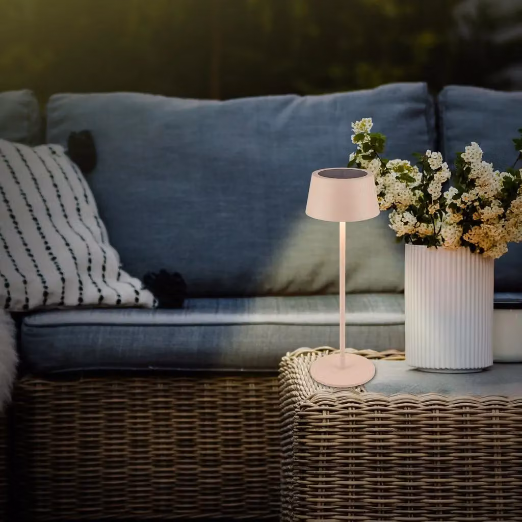 Briloner Beige Solar Powered CCT LED Dimmable Table Lamp with Touch Control – 3
