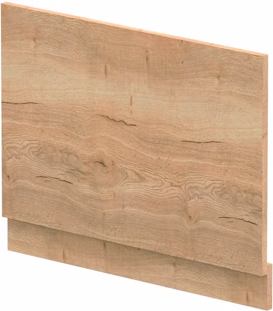Balterley Edge/Power Straight End Bath Panel and Plinth in Textured Woodgrain Autumn Oak Brown – 1