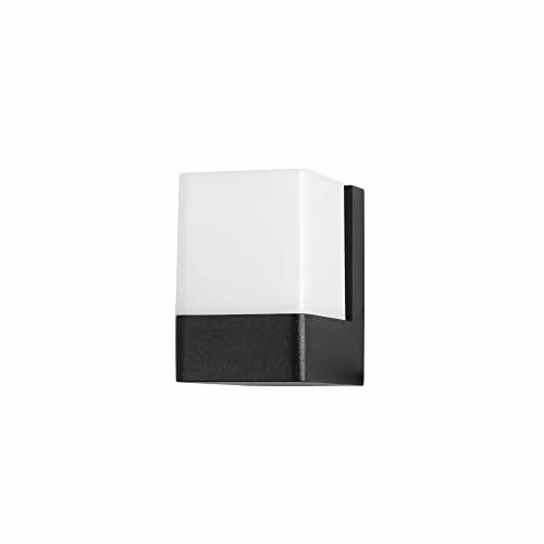 Netlighting Forlight Opalo Modern Black LED Outdoor Wall Lamp with Warm White 3000K Light, IP44 Rated
